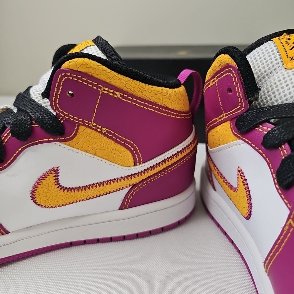 3Y 4.5W Nike Air Jordan 1 Mid Dia De Los Muertos DC0499-100 New In Box - Picture 8 of 11